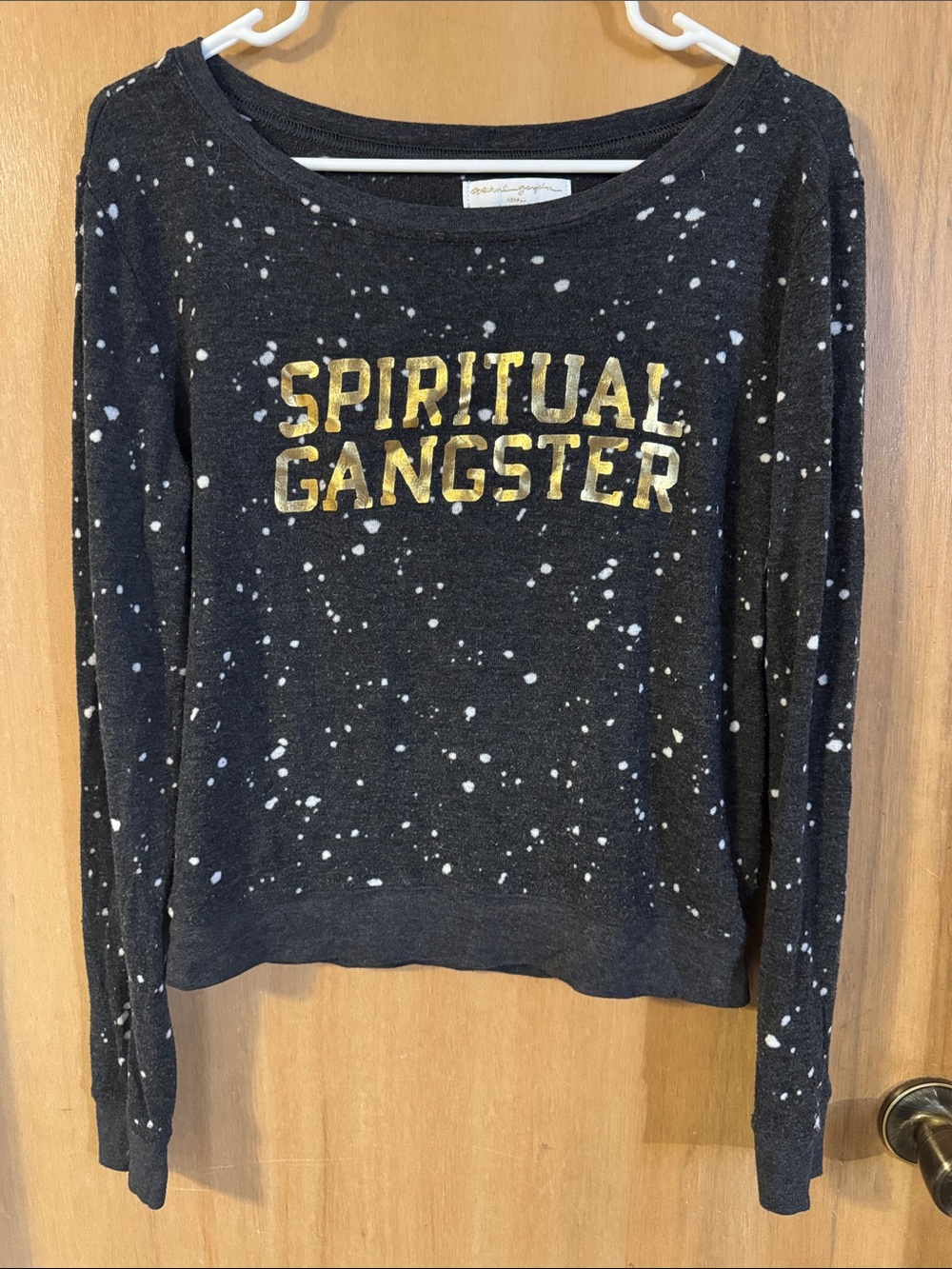 Spiritual Gangster Constellation Fiona Knit Tee Sweater Gold Logo X-Small